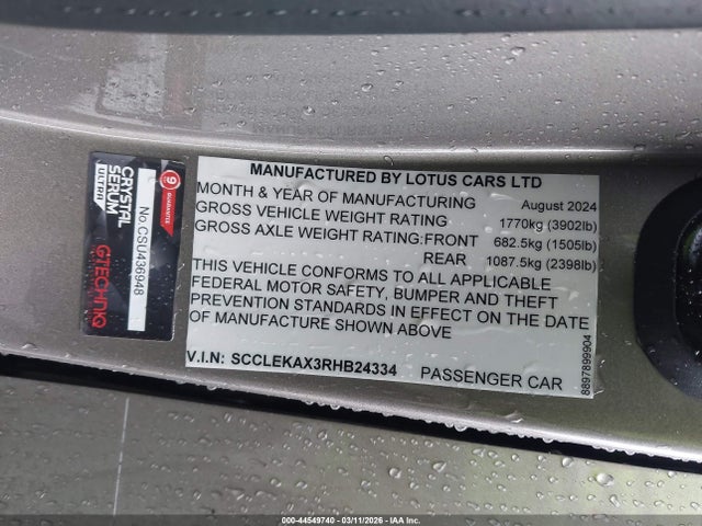 Lotus Emira V6 First Edition 2024 SCCLEKAX3RHB24334 Image 9