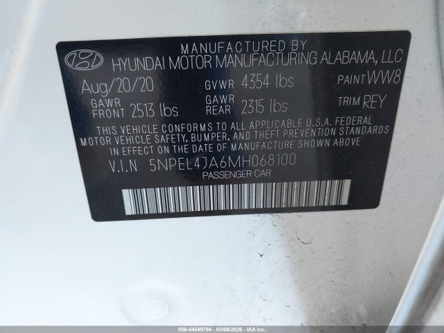 Hyundai SONATA SEL 2021 5NPEL4JA6MH068100 Image 9