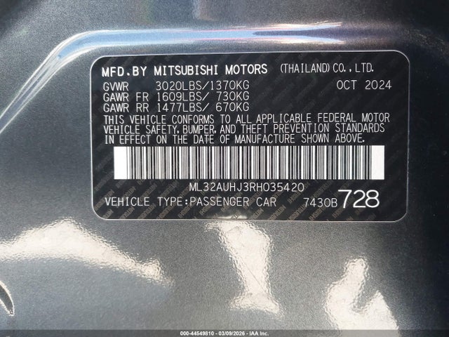 2024 MITSUBISHI MIRAGE ML32AUHJ3RH035420 Photo 8