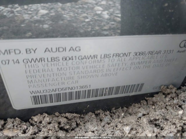 2015 Audi A8 L 4.0t მანქანა იყიდება აუქციონზე, vin: WAU32AFD5FN013651, აუქციონის ნომერი: 44549849