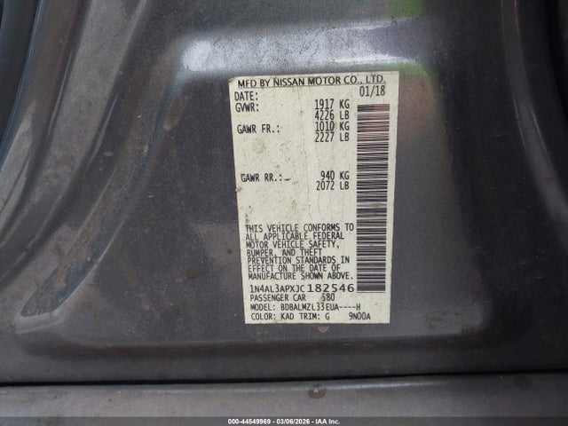 Aukcja sprzedaży 2018 Nissan Altima 2.5 Sv, vin: 1N4AL3APXJC182546, numer aukcji: 44549969