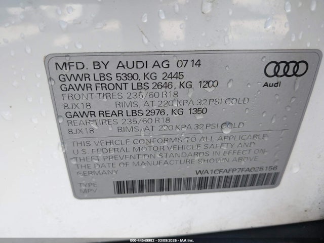 2015 AUDI Q5 WA1CFAFP7FA025156 Photo 8