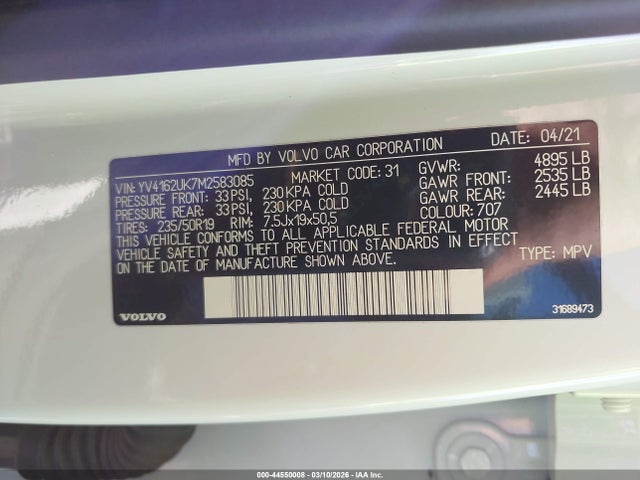 2021 VOLVO XC40 YV4162UK7M2583085 Photo 8