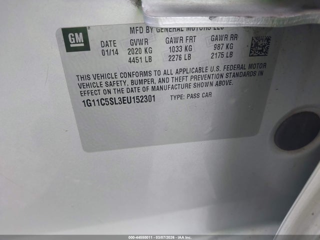 1G11C5SL3EU152301 Chevrolet MALIBU 1LT