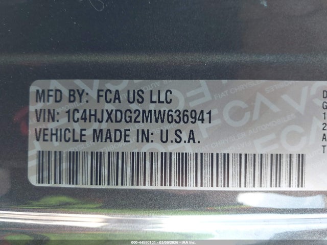 2021 JEEP WRANGLER UNLIMITED 1C4HJXDG2MW636941 Photo 8