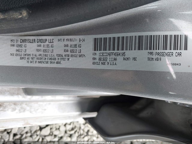 2015 Chrysler 200 Limited მანქანა იყიდება აუქციონზე, vin: 1C3CCCAB7FN564105, აუქციონის ნომერი: 44550120