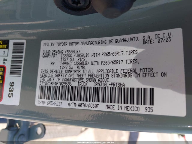3TYDZ5BN4PT029686 Toyota Tacoma