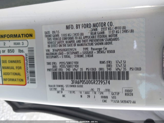Ford Fusion Energi Titanium 2016 3FA6P0SU0GR229574 Image 9