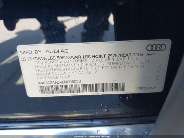 2014 AUDI A8 WAUA2AFDXEN006023 Photo 8