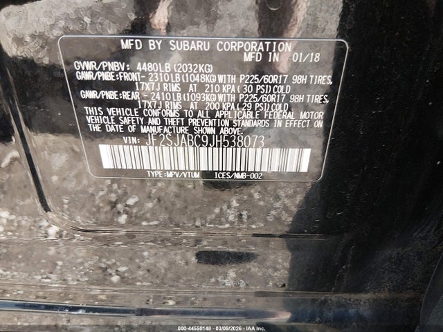 JF2SJABC9JH538073 Subaru Forester 2.5i