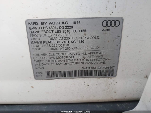 2017 AUDI Q3 WA1ECCFS9HR008607 Photo 8