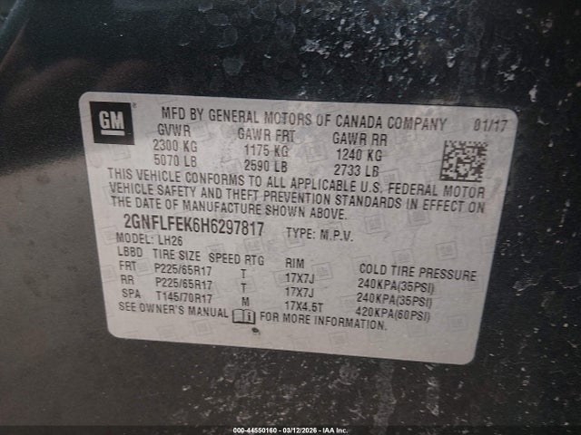 Chevrolet EQUINOX LT 2017 2GNFLFEK6H6297817 Image 9