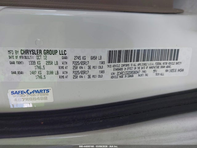 Продаж на аукціоні авто 2013 Chrysler Town & Country Touring-l, vin: 2C4RC1CG2DR596947, номер лоту: 44550168