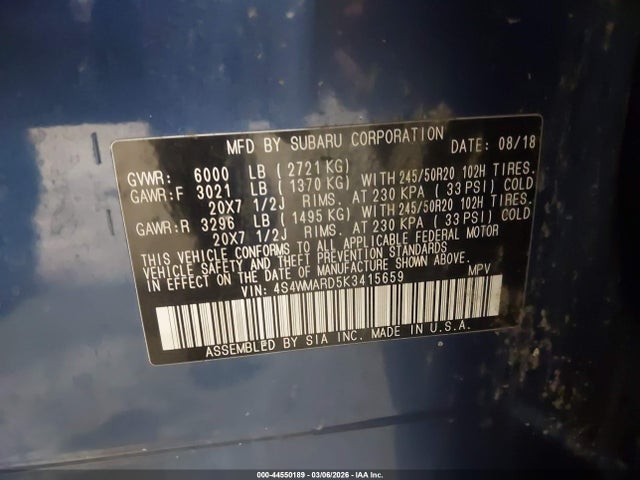 2019 SUBARU ASCENT 4S4WMARD5K3415659 Photo 8