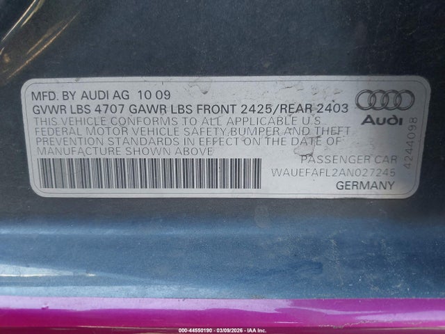 2010 AUDI A4 WAUEFAFL2AN027245 Photo 8