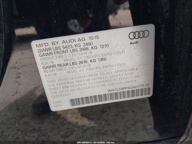 WA1L2AFP4GA077518 Audi Q5 2.0t Premium