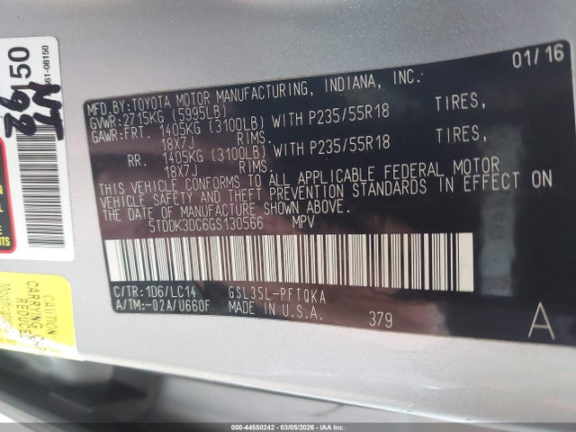 2016 TOYOTA SIENNA 5TDDK3DC6GS130566 Photo 8