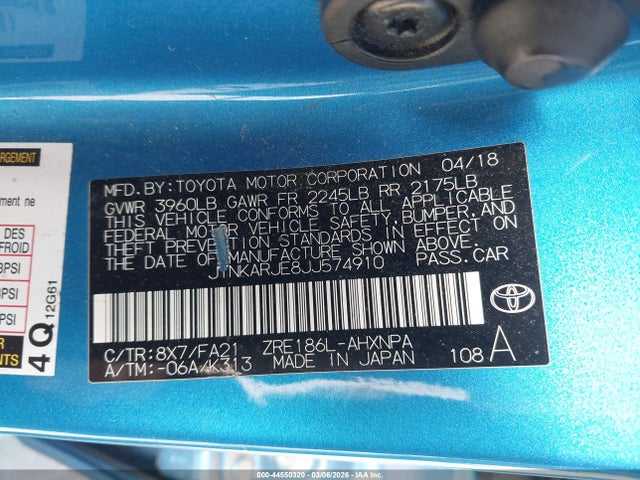 JTNKARJE8JJ574910 Toyota COROLLA IM