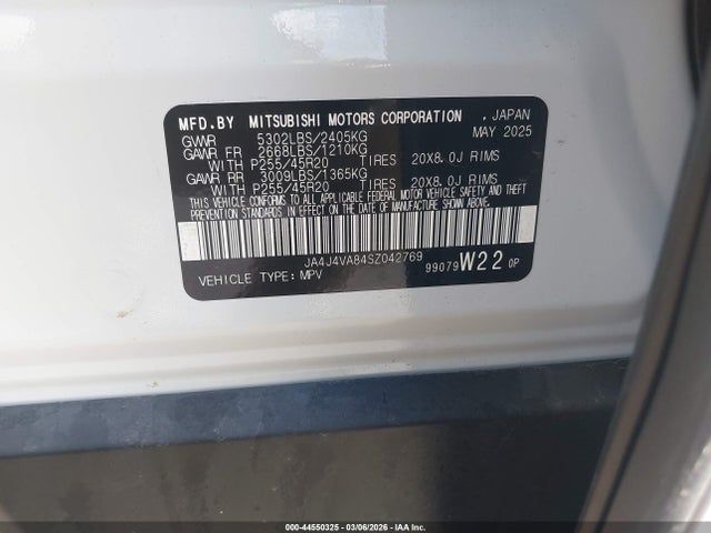 2025 MITSUBISHI OUTLANDER JA4J4VA84SZ042769 Photo 8