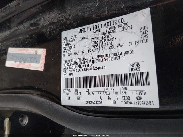 2006 FORD EXPLORER 1FMEU74E96UA24044 Photo 8