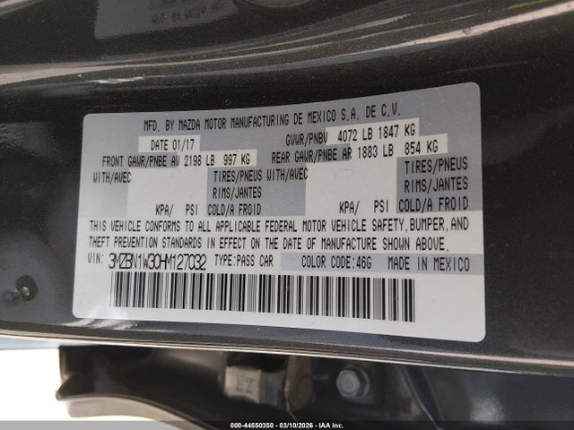 3MZBN1W30HM127032 Mazda Mazda3 Grand Touring