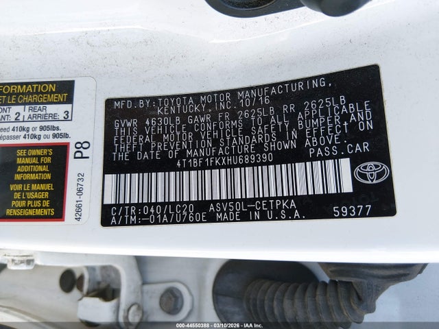 Aukcja sprzedaży 2017 Toyota Camry Xse, vin: 4T1BF1FKXHU689390, numer aukcji: 44550388