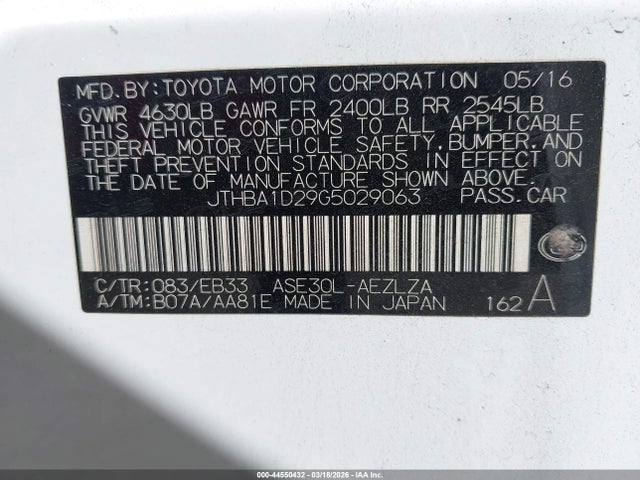 2016 LEXUS IS 200T JTHBA1D29G5029063 Photo 8