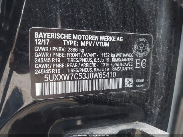 Продаж на аукціоні авто 2018 Bmw X4 M40i, vin: 5UXXW7C53J0W65410, номер лоту: 44550457