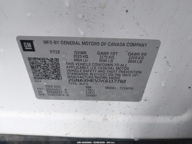 Chevrolet EQUINOX LS 2019 2GNAXHEV2K6117762 Image 9