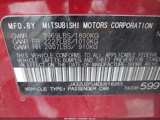 2013 MITSUBISHI LANCER JA32U2FU4DU016055 Photo 8