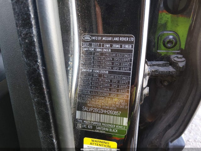 2017 LAND ROVER RANGE ROVER EVOQUE SALVP2BG3HH260857 Photo 8