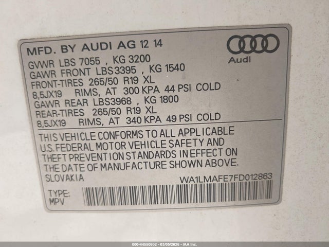 2015 AUDI Q7 WA1LMAFE7FD012863 Photo 8