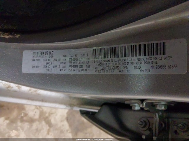 Продажа на аукционе авто 2020 Ram 1500, vin: 1C6SRFFT3LN283821, номер лота: 44550683