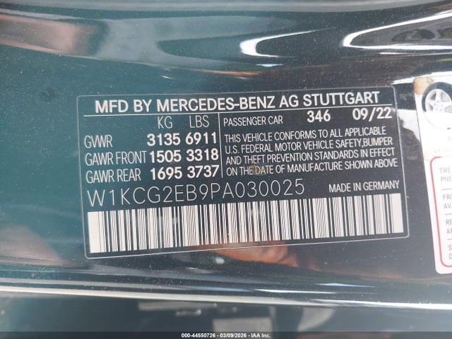W1KCG2EB9PA030025 Mercedes-Benz Eqs 450 4matic