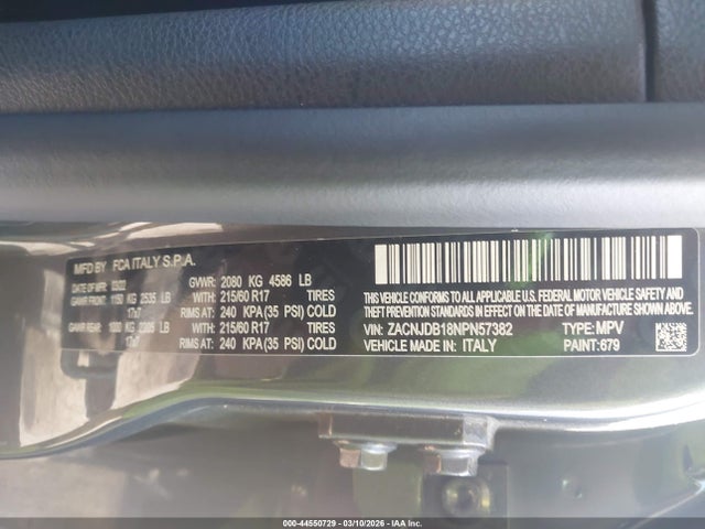 2022 JEEP RENEGADE ZACNJDB18NPN57382 Photo 8