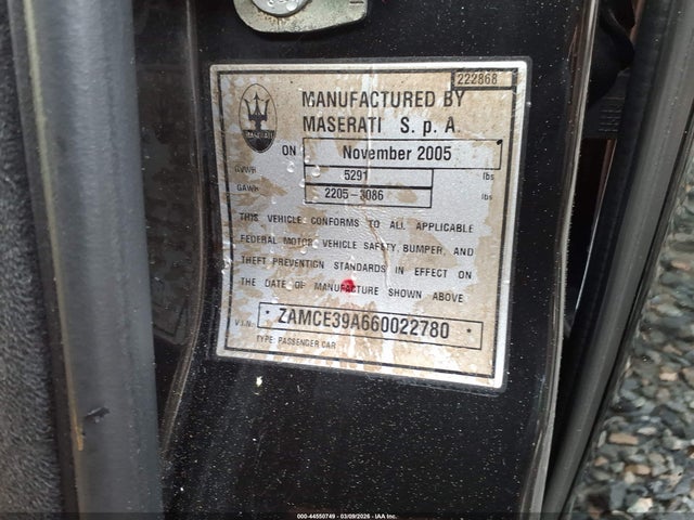 2006 MASERATI QUATTROPORTE ZAMCE39A660022780 Photo 8