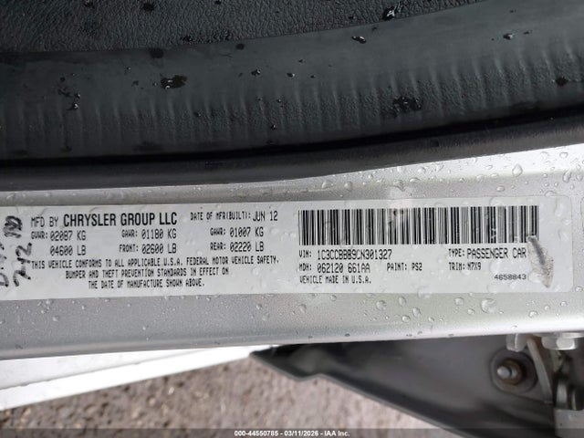 44550785 :رقم المزاد ، 1C3CCBBB9CN301327 vin ، 2012 Chrysler 200 Touring مزاد بيع