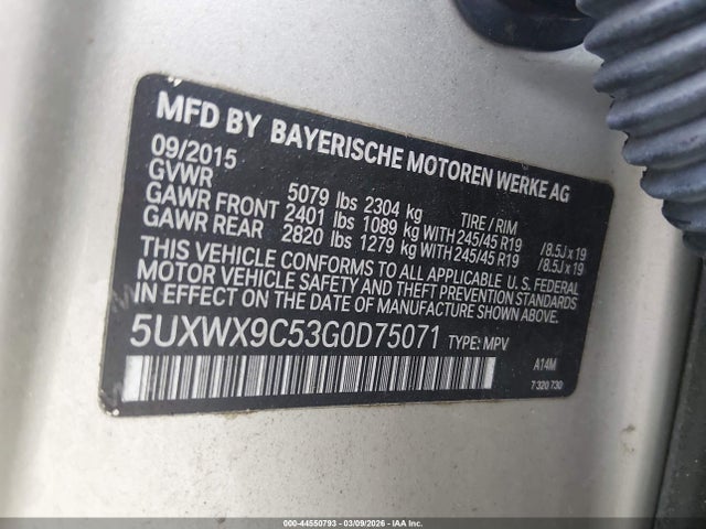 2016 BMW X3 5UXWX9C53G0D75071 Photo 8