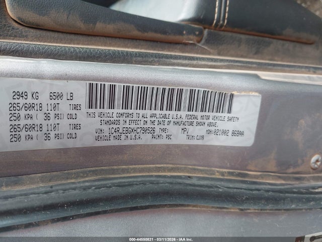 2017 JEEP GRAND CHEROKEE 1C4RJEBGXHC790526 Photo 8