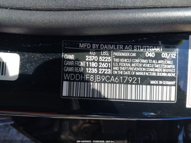 Продаж на аукціоні авто 2012 Mercedes-benz E 350 4matic, vin: WDDHF8JB9CA617921, номер лоту: 44550882
