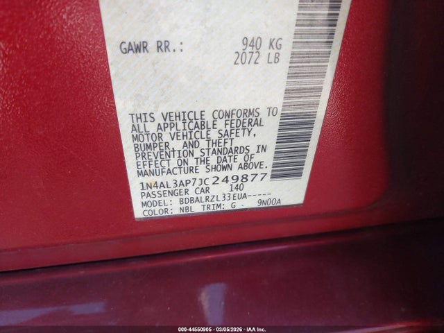 1N4AL3AP7JC249877 Nissan Altima 2.5 Sl