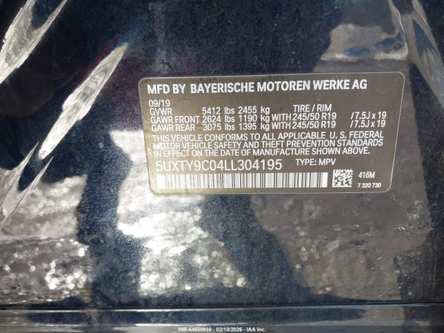 Продажа на аукционе авто 2020 Bmw X3 M40i, vin: 5UXTY9C04LL304195, номер лота: 44550930