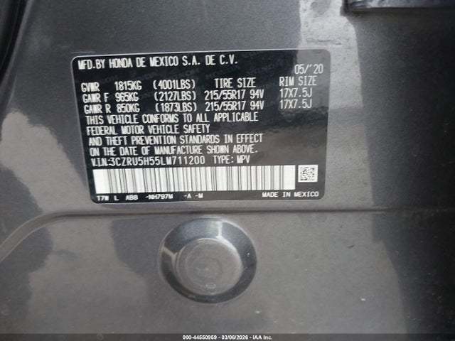 2020 HONDA HR-V 3CZRU5H55LM711200 Photo 8
