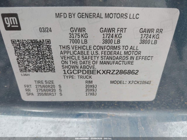 1GCPDBEKXRZ286862 Chevrolet Silverado 1500 4wd Short Bed Custom