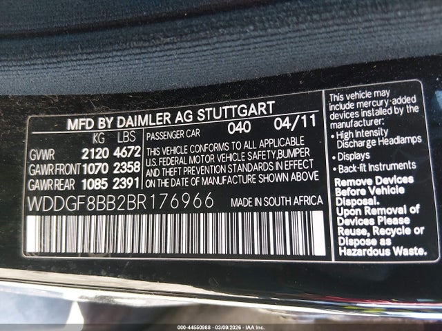 Продажа на аукционе авто 2011 Mercedes-benz C 300 Luxury 4matic/sport 4matic, vin: WDDGF8BB2BR176966, номер лота: 44550988