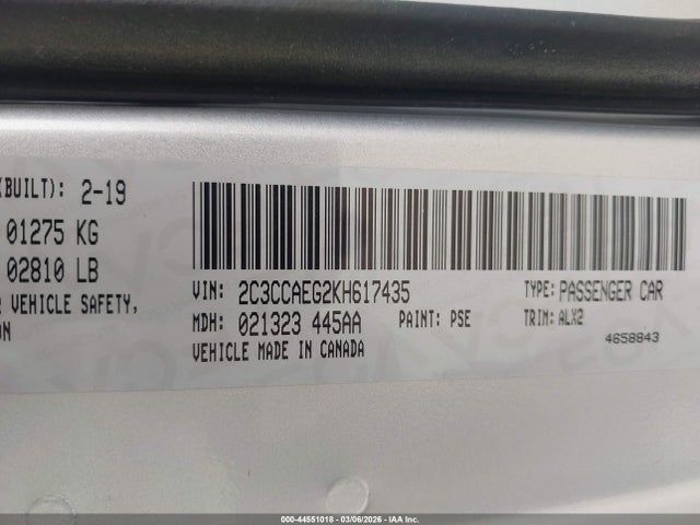 Aukcja sprzedaży 2019 Chrysler 300 Limited, vin: 2C3CCAEG2KH617435, numer aukcji: 44551018
