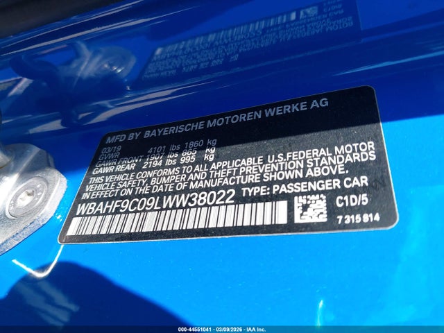 Aukcja sprzedaży 2020 Bmw Z4 M40i, vin: WBAHF9C09LWW38022, numer aukcji: 44551041