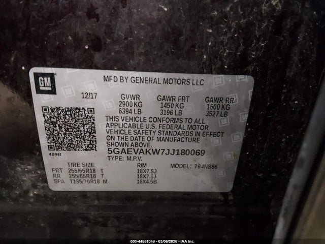 Продажа на аукционе авто 2018 Buick Enclave Essence, vin: 5GAEVAKW7JJ180069, номер лота: 44551049