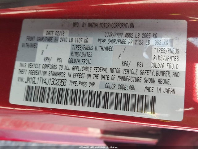 2018 MAZDA MAZDA6 JM1GL1TY4J1302366 Photo 8