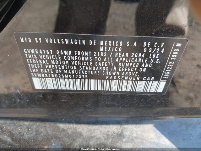 3VWBX7BU2SM017375 Volkswagen Jetta 1.5t Sport